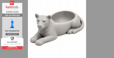 Lioness Bowl - Animal Wall Hook STL