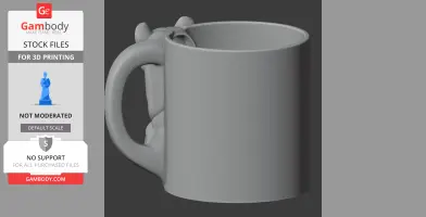 Lioness Mug - Animal Wall Hook STL