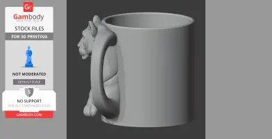Lioness Mug - Animal Wall Hook STL