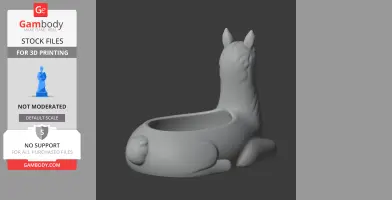 Llama Bowl - Animal Wall Hook STL