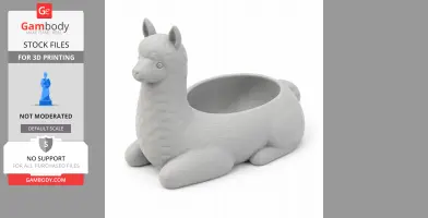 Llama Bowl - Animal Wall Hook STL