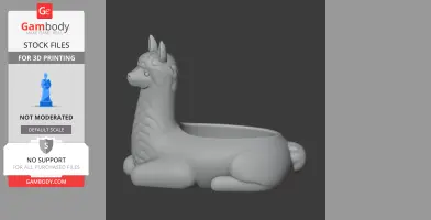 Llama Bowl - Animal Wall Hook STL