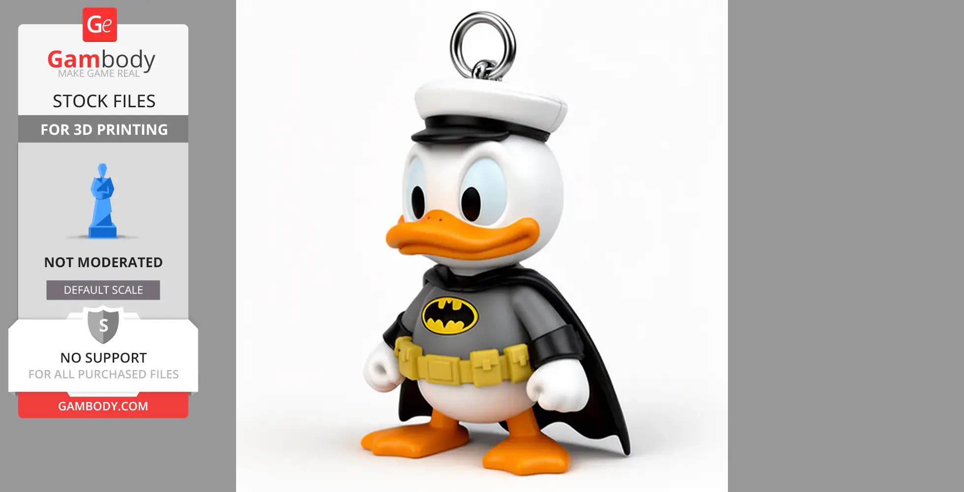 Donald Duck Batman Ring Figure - Mashup Figure STL