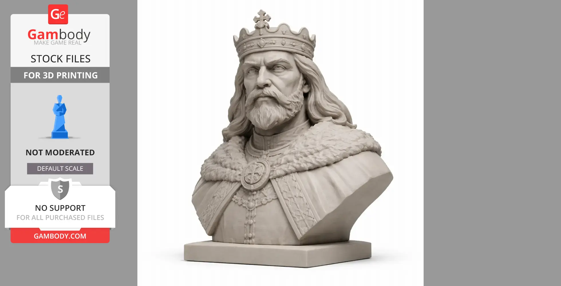 Boleslaw the Brave Bust - Historical Warrior STL