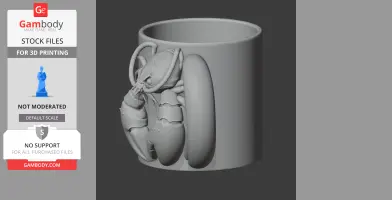 Lobster Mug - Animal Wall Hook STL