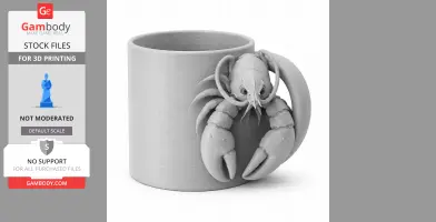 Lobster Mug - Animal Wall Hook STL