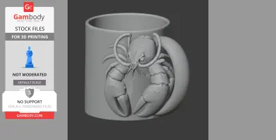 Lobster Mug - Animal Wall Hook STL