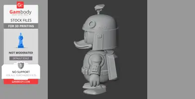 Donald Duck Boba Fett Ring Figure - Mashup Figure STL