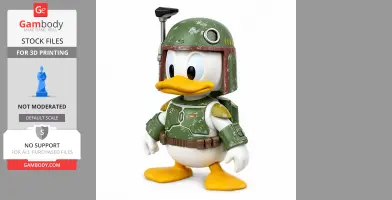 Donald Duck Boba Fett Ring Figure - Mashup Figure STL