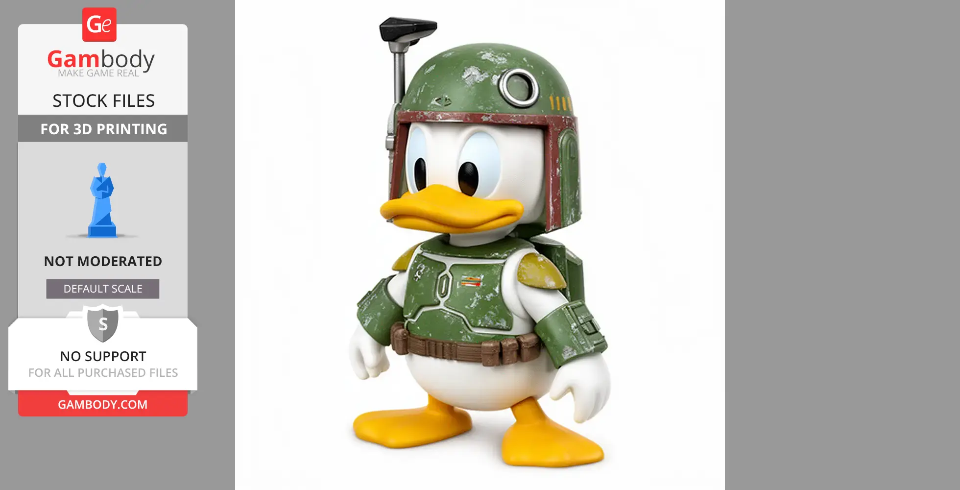 Donald Duck Boba Fett Ring Figure - Mashup Figure STL