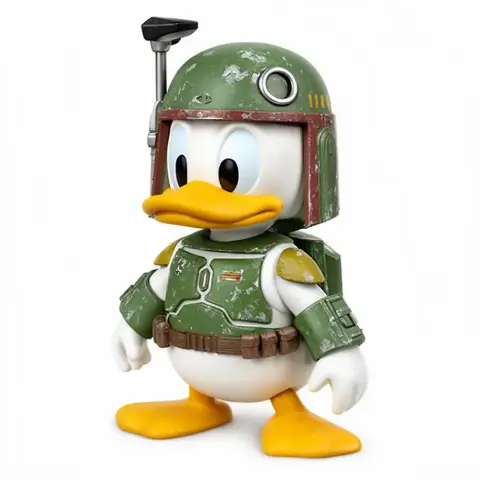 Donald Duck Boba Fett Ring Figure - Mashup Figure STL