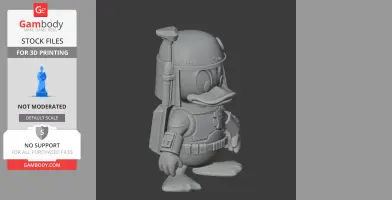 Donald Duck Boba Fett Ring Figure - Mashup Figure STL
