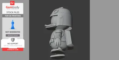 Donald Duck Boba Fett Ring Figure - Mashup Figure STL