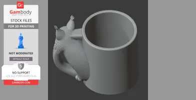 Lynx Mug - Animal Wall Hook STL