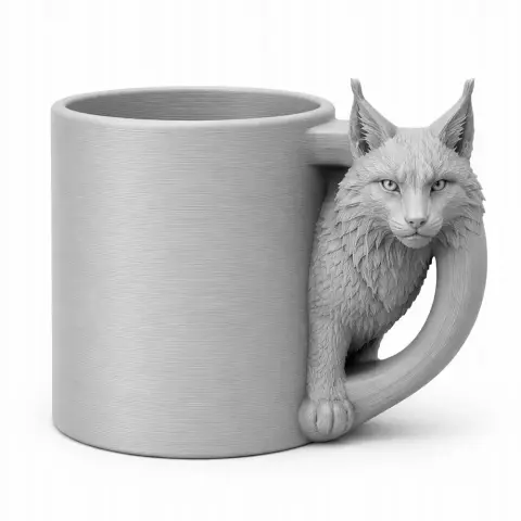 Lynx Mug - Animal Wall Hook STL