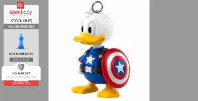 Donald Duck Captain America Ring Figure - Mashup Figure STL