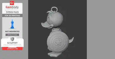 Donald Duck Captain America Ring Figure - Mashup Figure STL