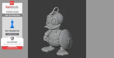 Donald Duck Captain America Ring Figure - Mashup Figure STL