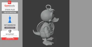 Donald Duck Captain America Ring Figure - Mashup Figure STL