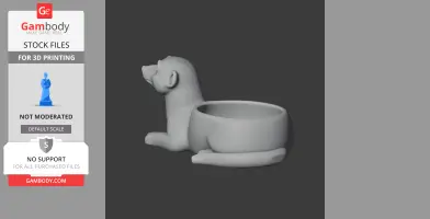3D model of a meerkat-shaped wall hook and bowl combo, designed for 3D printing.