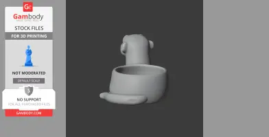 3D model of a meerkat bowl with wall hook design for printing.