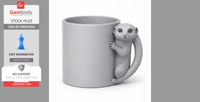 Meerkat Mug - Animal Wall Hook STL