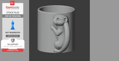 Meerkat Mug - Animal Wall Hook STL