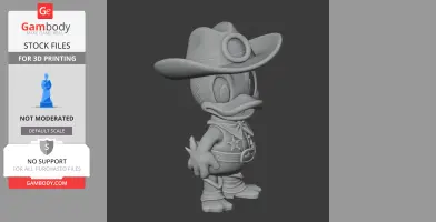 Donald Duck Cowboy Ring Figure - Mashup Figure STL