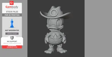Donald Duck Cowboy Ring Figure - Mashup Figure STL