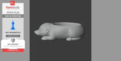 3D model of a mole-shaped bowl with a hollow back, designed as a wall hook.