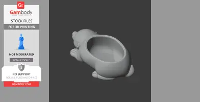 3D model of a mole with an open back, designed as a wall hook or bowl for 3D printing.