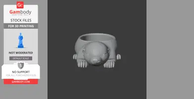 3D model of a mole-shaped bowl with a flat back for wall mounting, designed as a decorative hook.
