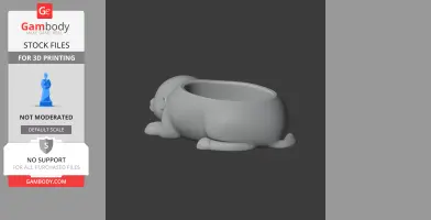 3D model of a mole-shaped wall hook with a bowl on its back for 3D printing.