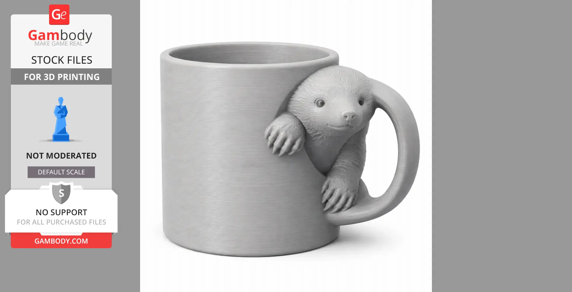 Mole Mug - Animal Wall Hook STL