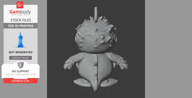 Mashup figure of Donald Duck and Cthulhu with tentacles and wings, designed for 3D printing.