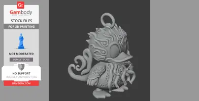 A detailed figurine fusing Donald Duck with Cthulhu, featuring tentacles and intricate textures.