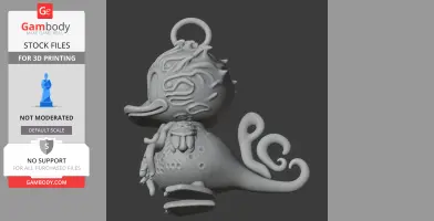 A whimsical mashup figure combining Donald Duck and Cthulhu elements with tentacles and a ring.