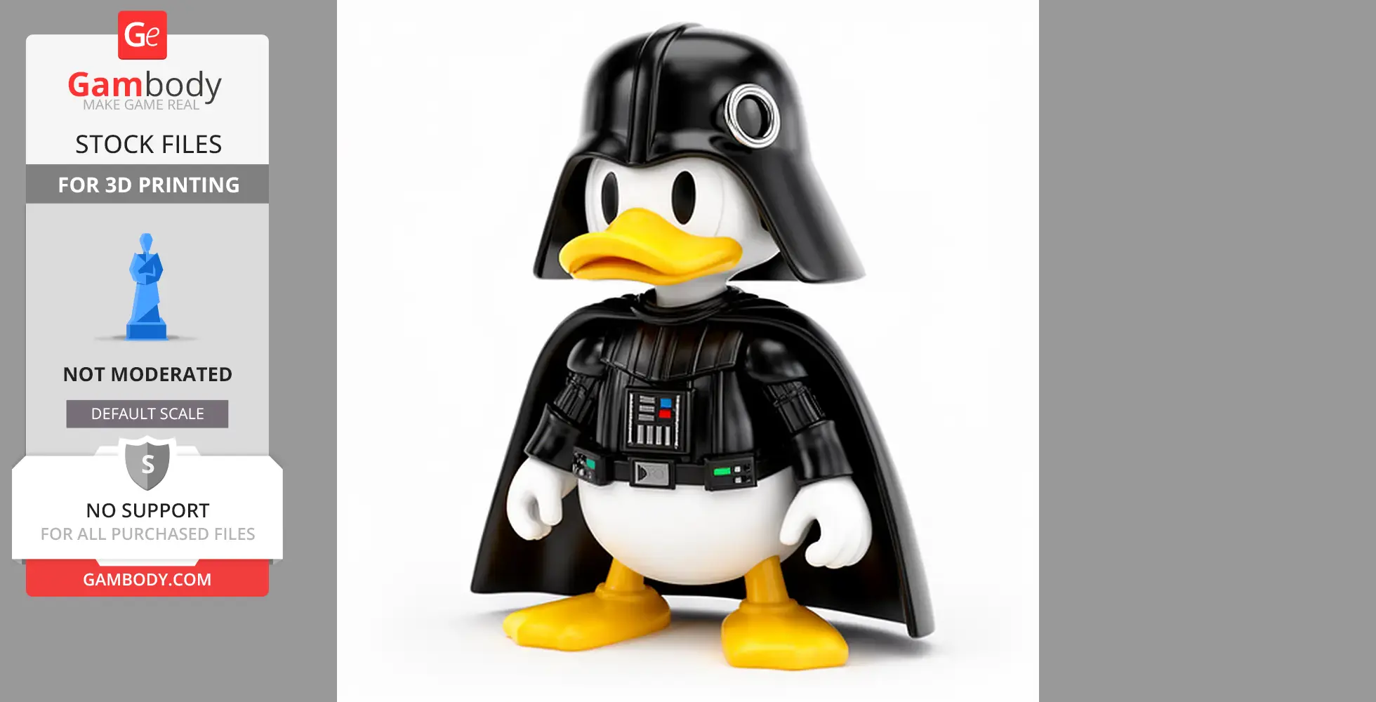 Donald Duck Darth Vader Ring Figure - Mashup Figure STL