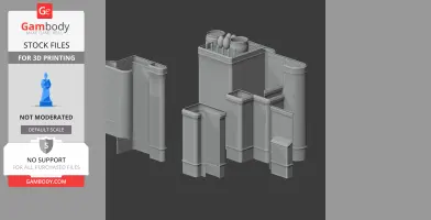 3D model of Ak-Saray Palace architecture with detailed columns and rooftop structures for printing.