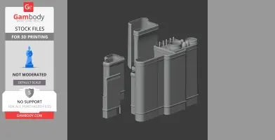 Gray 3D model of Ak-Saray Palace sections, featuring architectural details for 3D printing.
