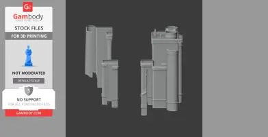 Gray 3D model parts of Ak-Saray Palace architecture, designed for 3D printing.