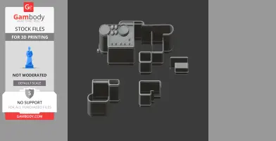 3D model parts of Ak-Saray Palace layout for printing, displayed on a dark background.