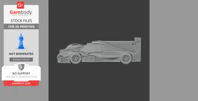 A 3D model of an Acura ARX-05 race car, designed for 3D printing, displayed in a digital preview.