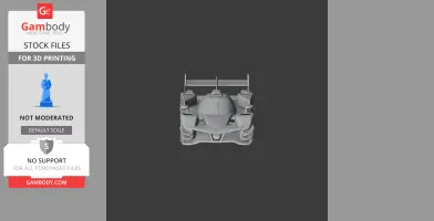 Front view of Acura ARX-05 race car 3D model for printing, displayed on a dark background.