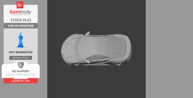 Top view of a 3D model of a sleek Acura NSX car, ready for 3D printing.