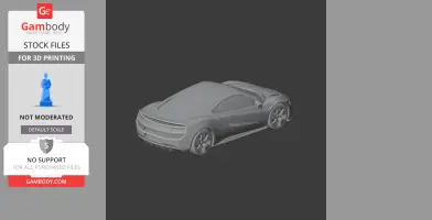 3D model of an Acura NSX car, showcasing a detailed rear and side view for 3D printing.