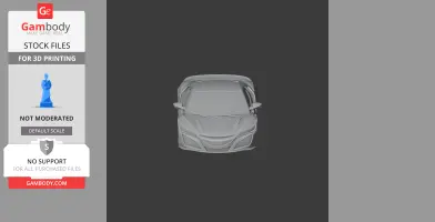 Top view of a sleek Acura NSX 3D model for printing, displayed on a dark background.