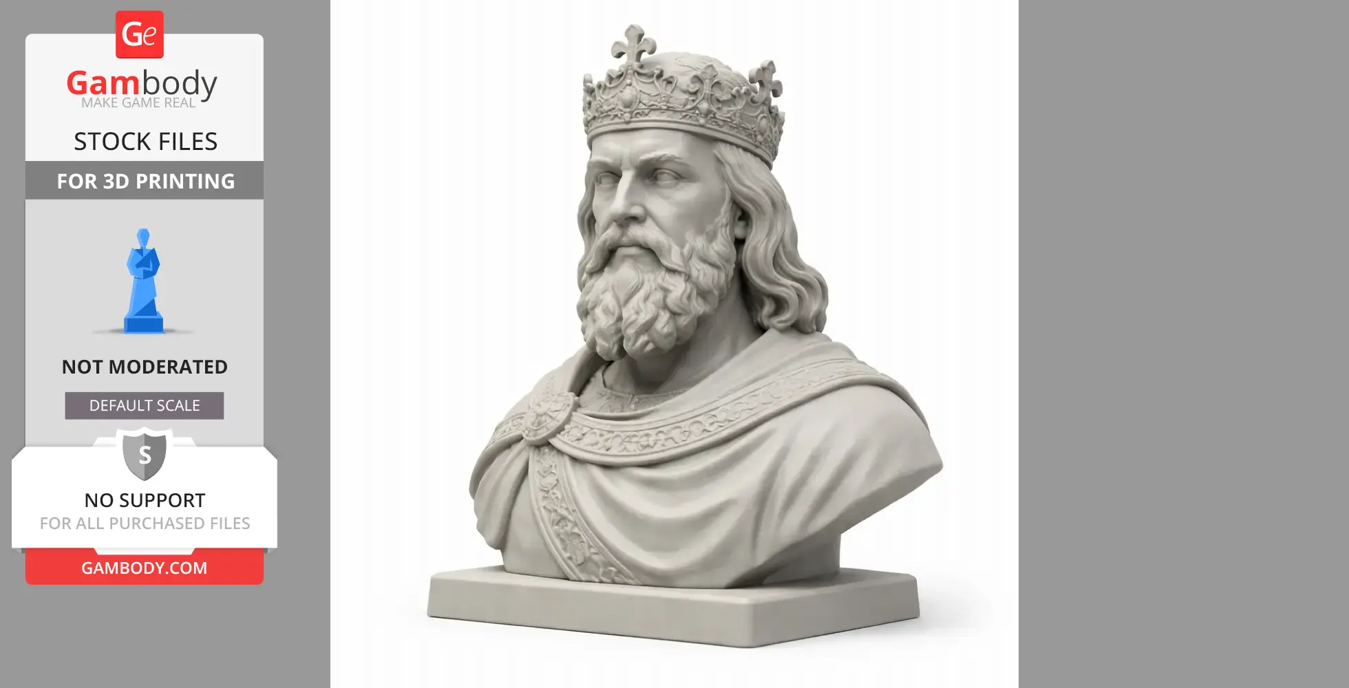 Charlemagne Bust - Historical Warrior STL