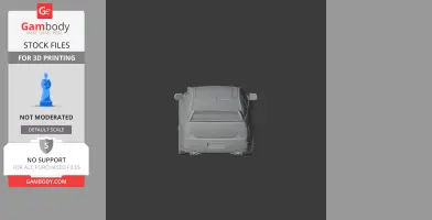A 3D model of an Acura RSX viewed from the rear, designed for 3D printing.
