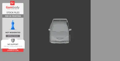 3D model of an Acura RSX car from the front view, designed for 3D printing.